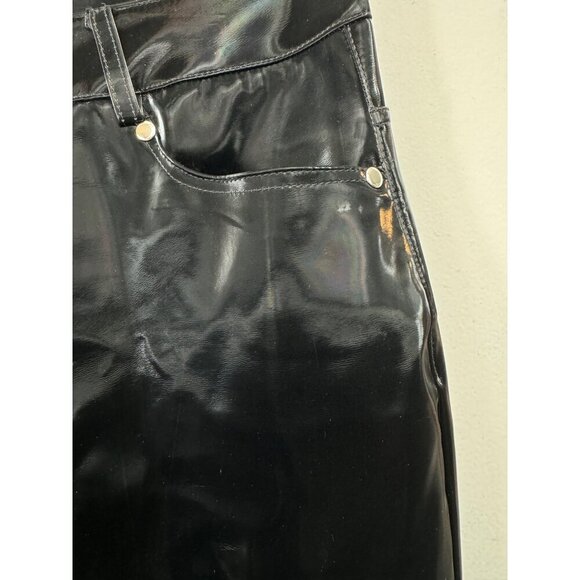 Mastermind Japan Size M 28X29 Shiny Black Pants Faux Leather - Picture 6 of 8